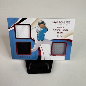 Brian Anderson Immaculate Collection Triple Patch /49 2020 Miami Marlins